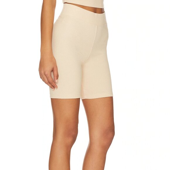 New Eberjey Rib Stretch Pima Cotton Oat Bike Shorts Medium NWT - Picture 4 of 9